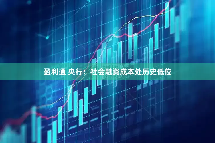 盈利通 央行：社会融资成本处历史低位