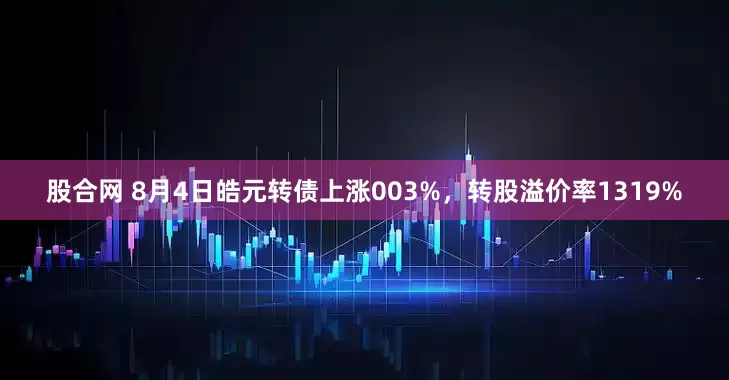 股合网 8月4日皓元转债上涨003%，转股溢价率1319%